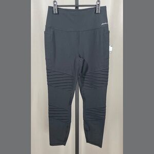 New Eddie Bauer Leggings Womens Medium black trail tight pants outdoor athletic